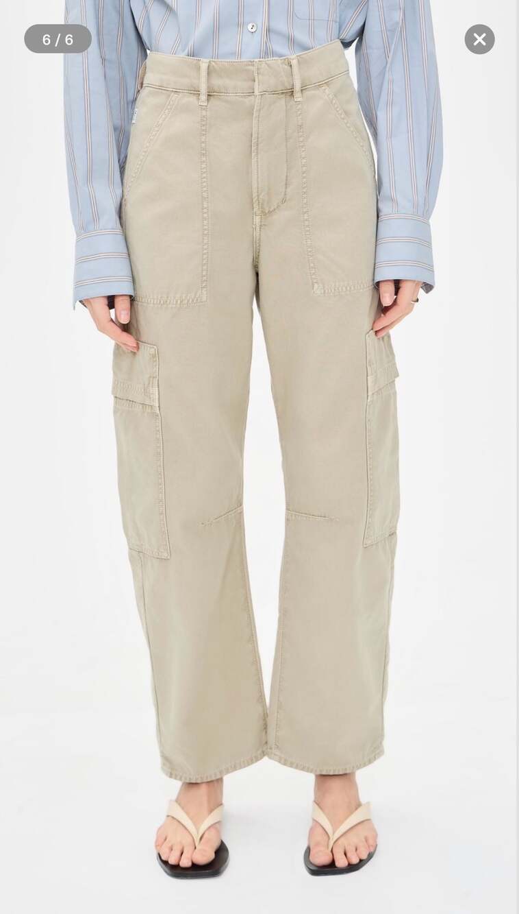 Citizens of Humanity Marcelle Low Slung Cargo Pants in Khaki